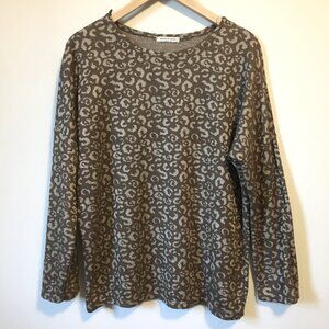 Made in Italy Leopard Print Wool Blend Sweater Animal Print Mobwife